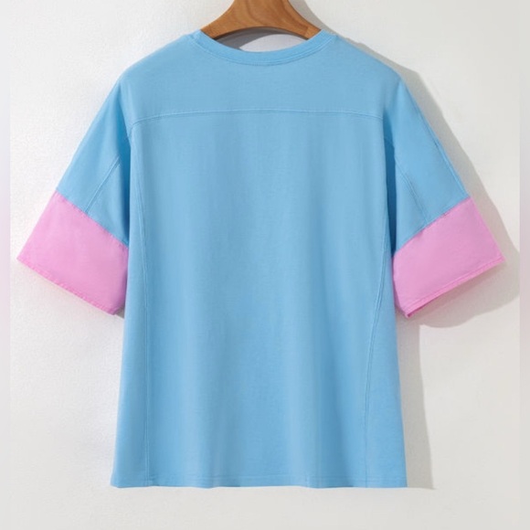 Blue and Pink Star Women's Top - Picture 3 of 9